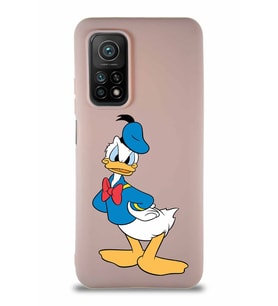 Xiaomi Mi 10T Pro Soft Premier Kapak Donald Duck-D Tasarımlı Silikon Kılıf - Pudra (Şeffaf)