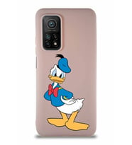 Xiaomi Mi 10T Pro Soft Premier Kapak Donald Duck-D Tasarımlı Silikon Kılıf - Pudra (Şeffaf)