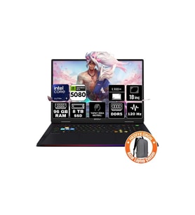 MSI Msı Raıder 18 Hx Aı Intel Core Ultra 9 285HX 96GB 8tb SSD RTX5080/16GB Freedos 18" 120Hz Taşınabilir Bilgisayar A2XWIG-218TR-A10