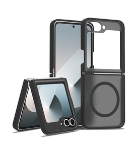 Lexroo Galaxy Z Flip 7 FE Kılıf M-Safe Şarj Özellikli Kamera Korumalı Lunex Kılıf - Siyah