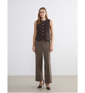 LCWAIKIKI Classic Kahverengi Standart Fit Geniş Paça Kadın Pantolon