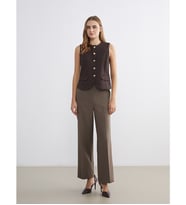 LCWAIKIKI Classic Kahverengi Standart Fit Geniş Paça Kadın Pantolon