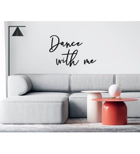 BK Home Dance With Me Ahşap Duvar Yazısı-1 (Siyah)