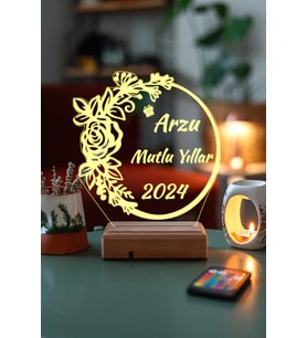 Kişiye Özel Hediyesi 3D 16 Renk Dekoratif Led Lamba