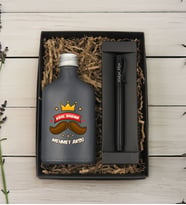 BK Gift Kişiye Özel İsimli Baba Temalı Antrasit Tasarım Cam Şişede Kolonya 200 ml & Siyah Metal Roller Kalem ve Hediye Kutusu-3, Babaya Hediye, Babalar Günü Hediyeleri, Hediyelik Baskılı Kolonya