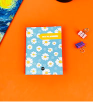 Mavi Papatya Tasarımlı Sert Kapaklı Mini Defter