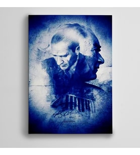Atatürk Portre Mavi  Kanvas Tablo
