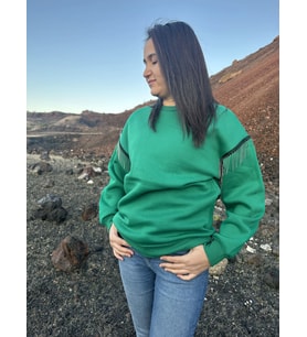 İçi Şardonlu Sweatshirt Kazak (Yeşil)
