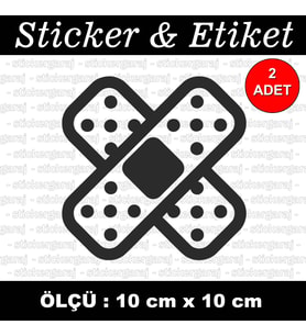 yara bant etiket sticker - 2 adet çıkartma araba motosiklet kask atv tablet pc buzdolabı otomobil bilgisayar uyumlu