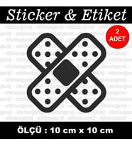 yara bant etiket sticker - 2 adet çıkartma araba motosiklet kask atv tablet pc buzdolabı otomobil bilgisayar uyumlu