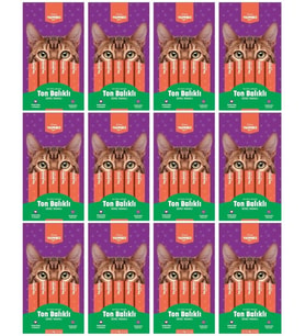 Kiwi Yammies Ton Balıklı Deniz Taraklı Sıvı Kedi Ödül Maması*12 Paket