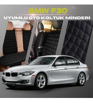 Bmw F30 Siyah Renk Tay Tüyü Cepli & Terletmez Sırtlı Oto Koltuk Minder Seti - Koltuk Koruma Kılıfı (ÖN & ARKA TAM SET)