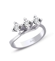 0.15 Ct Pırlanta Üçtaş Lazerli Yüzük