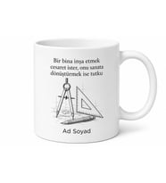 Mimar İçin Kişiye Özel İsimli Baskılı Kupa Bardak Ofis Hediyesi