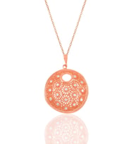 Söğütlü Silver Gümüş rose zirkon taşlı modern telkari görünümlü kolye