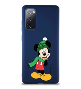 Samsung Galaxy S20 FE Soft Premier Kapak Mickey Mouse-G Tasarımlı Silikon Kılıf - Lacivert (Şeffaf)
