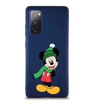 Samsung Galaxy S20 FE Soft Premier Kapak Mickey Mouse-G Tasarımlı Silikon Kılıf - Lacivert (Şeffaf)