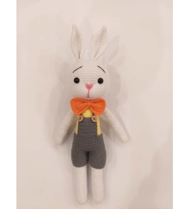 Papyonlu Şirin Tavşan Amigurumi Organik Oyuncak