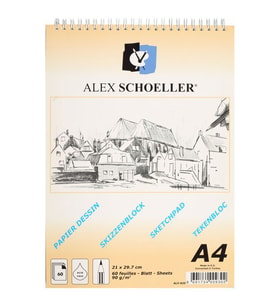 Alex Schoeller Spralli Eskiz Çizim Blok 90 gr. A4 60 Sayfa 