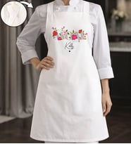 BK Gift Kişiye Özel Anneler Günü Tasarımlı Çapraz Askılı Beyaz Mutfak Önlüğü - 7, Aşçı Önlüğü, Şef Önlüğü, Anneye Hediye