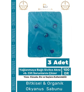 Güzel Kokulu El Yüz Saç Vücut Cilt Orijinal Bitkisel Nazar Boncuklu Okyanus Sabunu 100G - 3 Adet