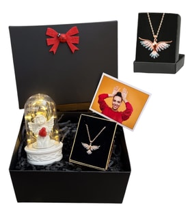 Renkli Zümdürü Anka Kuşu Kolyeli Fotoğraflı Premium Hediye Seti - Kişiye Özel Set (Model 6)