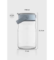 Renga Mono 1700 ml Bej Kapaklı Cam Kavanoz 131072 (Turkuaz)
