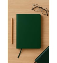 Tanıtım Fark Tanıtım Çizgisiz Not Defteri, Yeşil Deri Kapaklı Defter, 128 Yaprak A5 Defter, Ofis ve Kırtasiye (14cm x 21 cm) (Yeşil Kapak)