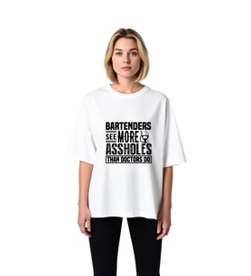 Kadın Oversize Grafik Baskılı Tişört Barista Meslek Mizahı Yazılı Kısa Kollu Rahat Kesim Günlük