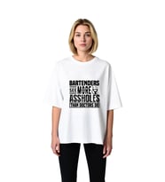 Kadın Oversize Grafik Baskılı Tişört Barista Meslek Mizahı Yazılı Kısa Kollu Rahat Kesim Günlük