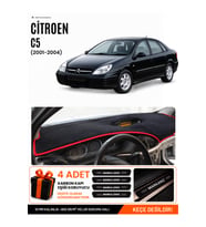 e-biz CİTROEN C5 (2001-2004) Uyumlu Torpido Koruma, Torpido Örtüsü, Torpido Kılıfı - Siyah-Kırmızı - CI007