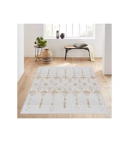 Rovigo Home Dijital Baskı Yıkanabilir Kaymaz Taban Salon Halısı RVG0205-SD612 (Krem)
