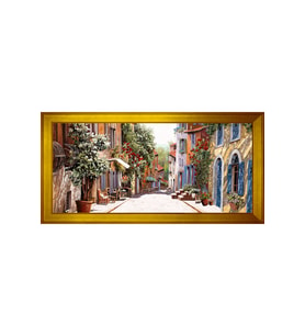 Manzara Temalı Kanvas Tablo 80 x 110 cm Gold Çerçeve