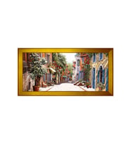 Manzara Temalı Kanvas Tablo 80 x 110 cm Gold Çerçeve