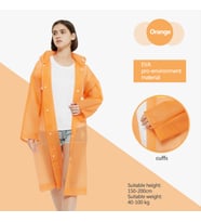 Eva Trend Unisex Siyah Yağmurlık (Turuncu)