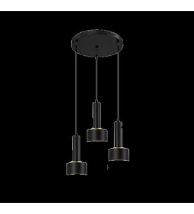 Rsylight Retro Metal Modern Dekoratif Rustik 3 Lü Siyah Avize