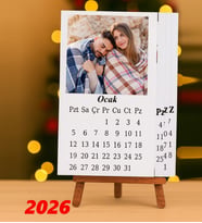 Kişiye Özel 12 Fotoğraflı 2026 Şövale Masa Takvimi