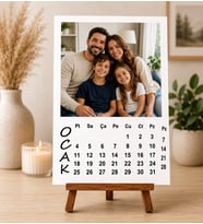 Kişiye Özel 12 Fotoğraflı 2027 Şövale Masa Takvimi