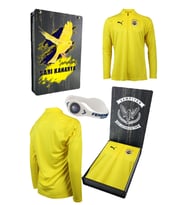 Fenerbahçe Orijinal Lisanslı 23/24 A Takım  Futbolcu Yarım Fermuar Sweat UV Kutulu + Bileklik (Sarı-Beyaz)