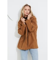 KAŞE BELİ BÜZGÜLÜ MONT (Camel)