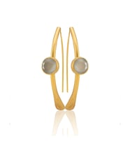 Kadir Jewellery 22 Ayar Altın Kaplama Kadın Taşlı Küpe -El İşçiliği Ve Hipoalerjenik Küpe