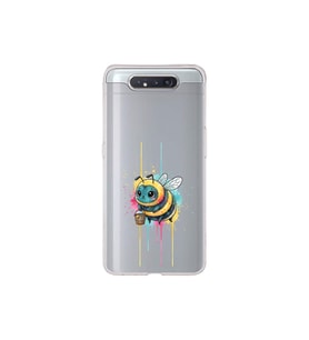 Samsung Galaxy A80 ile uyumlu Splash arı tasarımlı şeffaf silikon kılıf