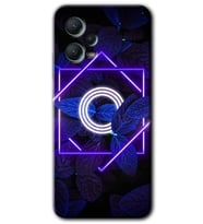 Redmi Note 12 5G Kılıf HD Desen Baskılı Kılıf - Dark Neon Yaprak O Harfi
