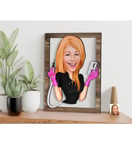 BK Gift Kişiye Özel Kadın Güzellik Uzmanı Karikatürlü 3D Ahşap Tablo, Sevgiliye Hediye, Arkadaşa Hediye, Yıl Dönümü Hediyesi, Doğum Günü Hediyesi-3
