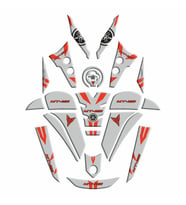 YAMAHA MT25  UYUMLU 2020 FULL TANK PAD SET 008 BEYAZ