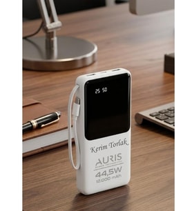 Kişiye Özel Powerbank 12000 Mah (Beyaz)