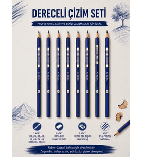 Dereceli Kalem Set Karakalem HB,2B,3B,4B,5B,6B,7B,8B Dereceli Kalem Faber-Castell
