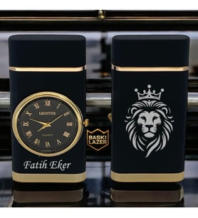 Hemen Kargo İsme Özel Aslan Logolu Turbo Jet Saatli Çakmak - Kutulu ve Hediye Paketinde