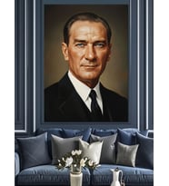 Mustafa Kemal Atatürk Dekoratif Kanvas - Mdf Ahşap Tablo