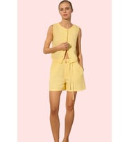 Kadın Yüksek Bel Keten Mini Şort; Geniş Paça; Rigid Dokuma; Yazlık Yaz Aylarının Vazgeçilmezi